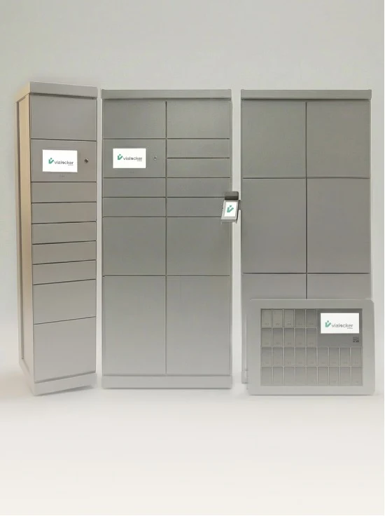 Linha de smartlockers, guarda-volumes e minilockers Vialocker