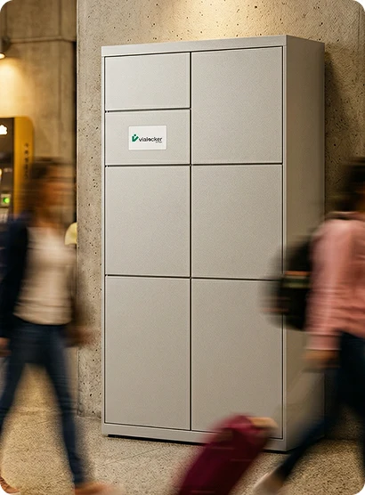 Guarda-volumes inteligente VLGV instalado em terminal de alto fluxo